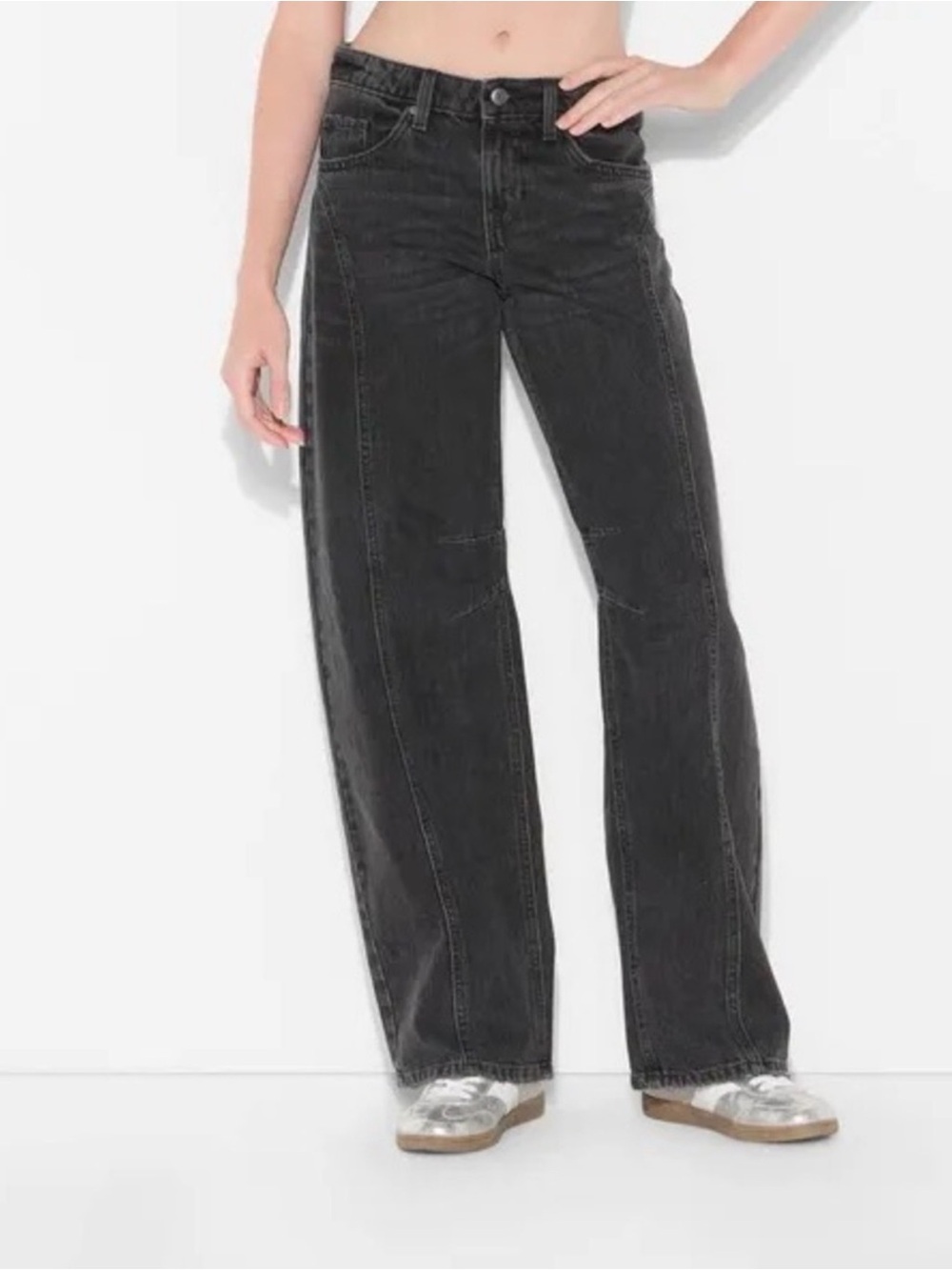 wild fable Black Barrel Mid Rise Jeans